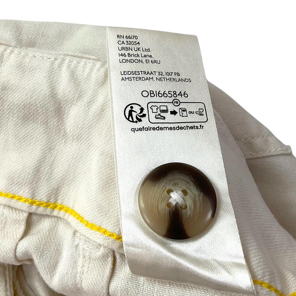 Maeve The Colette Pants Womens 26 White Linen Blend Cropped Wide Leg Twill - Picture 9 of 12